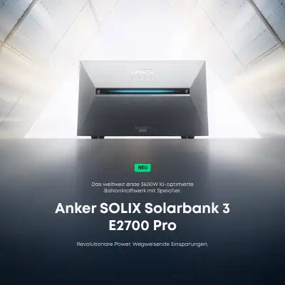 Balkonkraftwerk 900W mit Speicher Anker Solix Solarbank 3 Pro