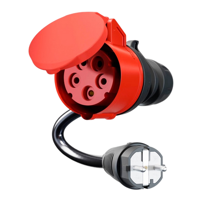 go-e Adapter für Gemini flex 11 kW, CEE rot Drehstrom 16A > Haushaltssteckdose